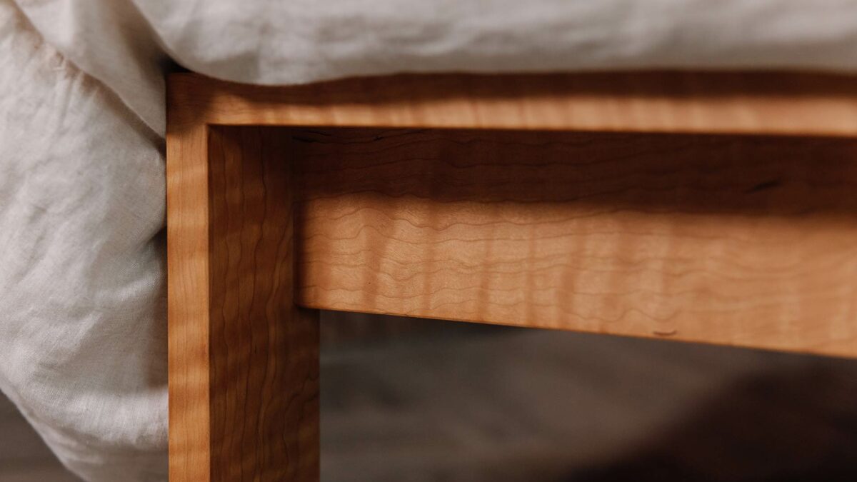 Shetland bed leg cherry detail