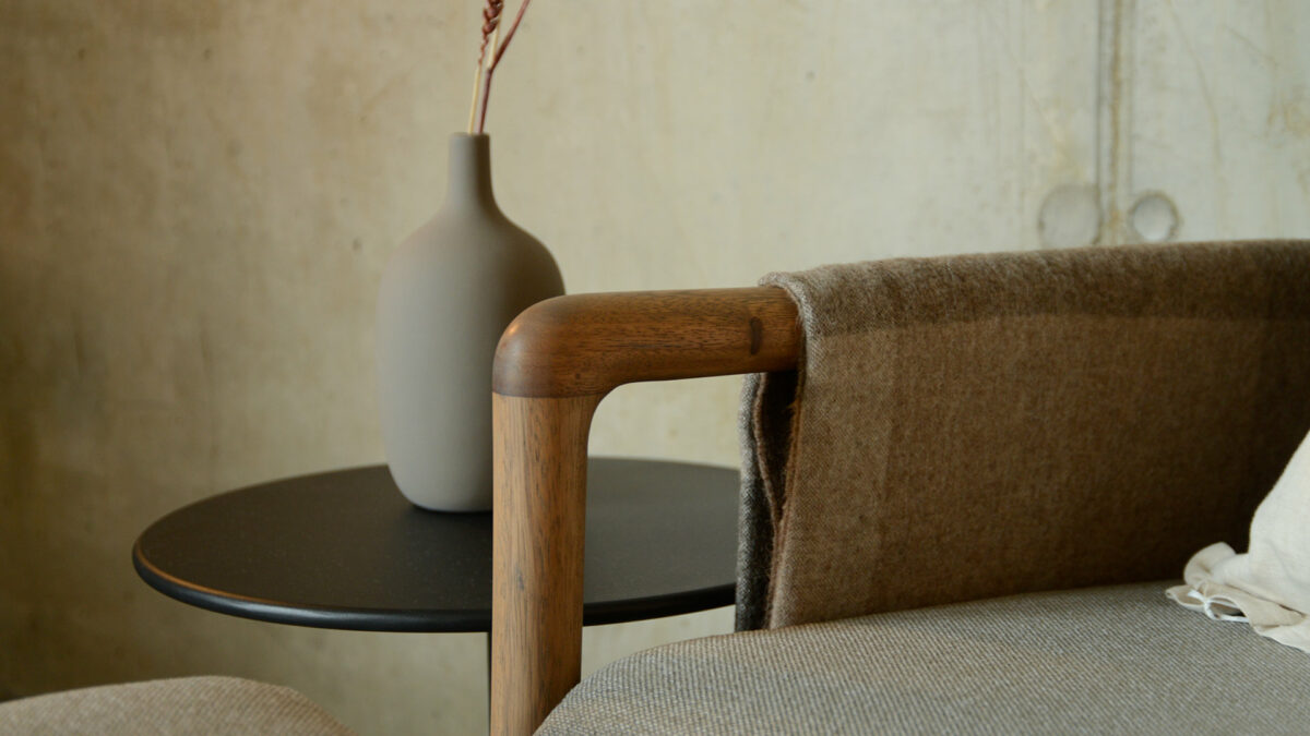 Shoreditch Armchair with Footstool Arm Shape Detail