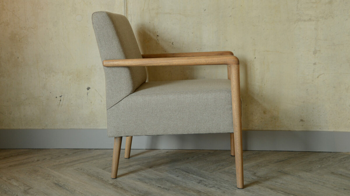 Shoreditch Armchair with Footstool Chair Side View