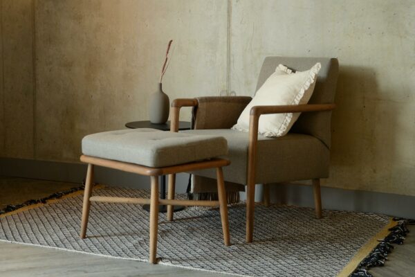 Shoreditch Armchair with Footstool in Roomset