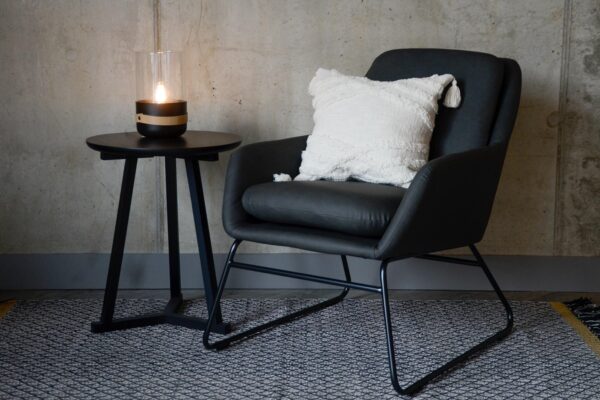 Sled Base Armchair Charcoal with Ethnicraft Tripod Table 