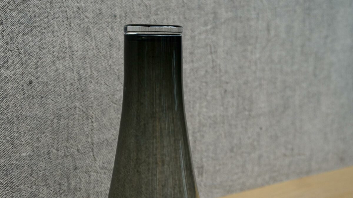 grey smoked glass carafe