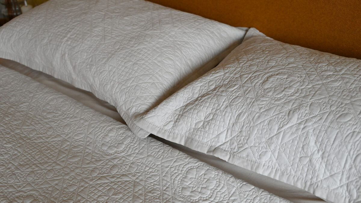 Stone Tile Embroidered Bedspread Set - Image 2