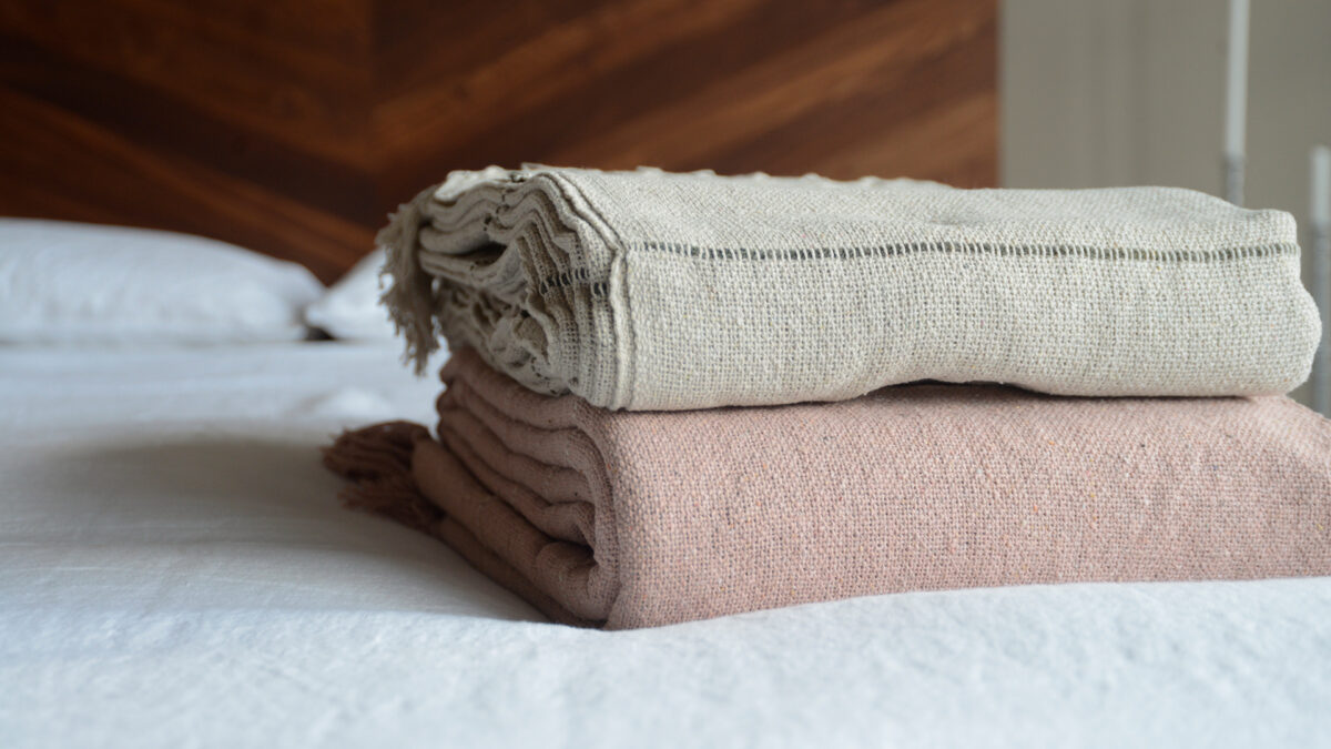 Textured Stripe Fringed Bedspreads STACK