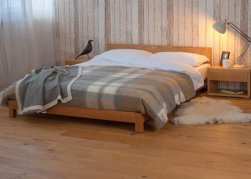 Nevada a low solid wood bed hand made in a range of bed sizes