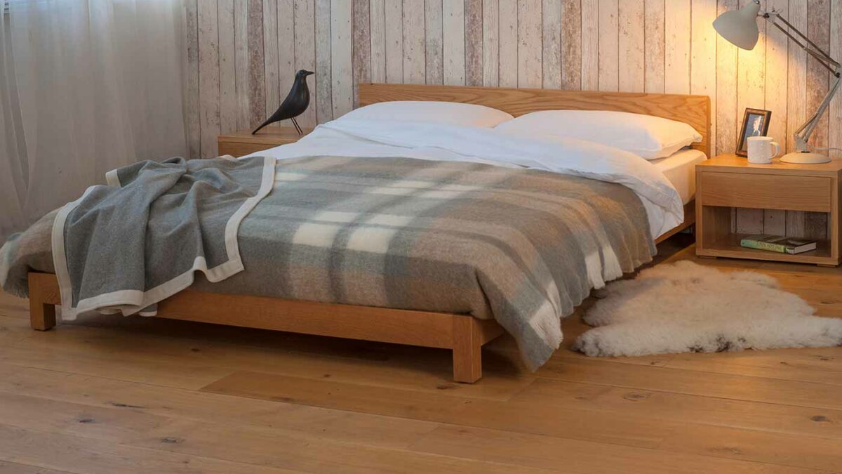 Nevada a low solid wood bed hand made in a range of bed sizes