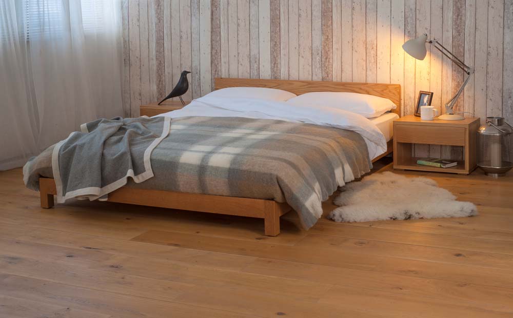 The Nevada Modern Low Bed - Hand made in Britain from solid wood