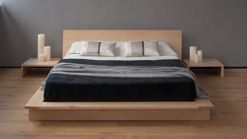 Contemporary Japanese style low Platform Bed, The Oregon