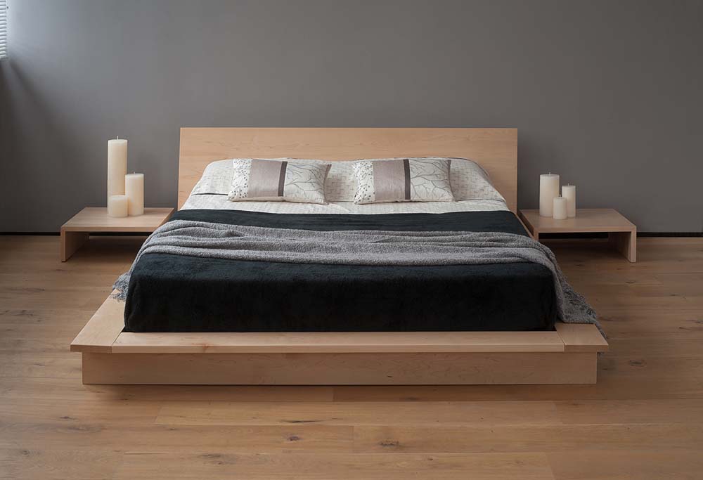 Contemporary Japanese style low Platform Bed, The Oregon