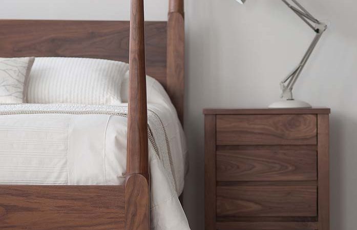 Senegal Bed in solid walnut - made by Natural Bed Company