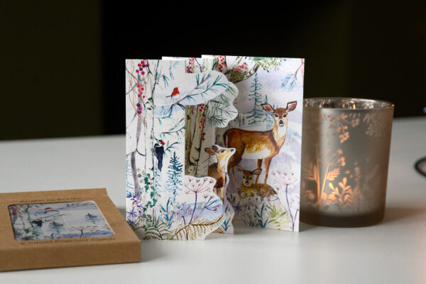 Trifold card snowy deer