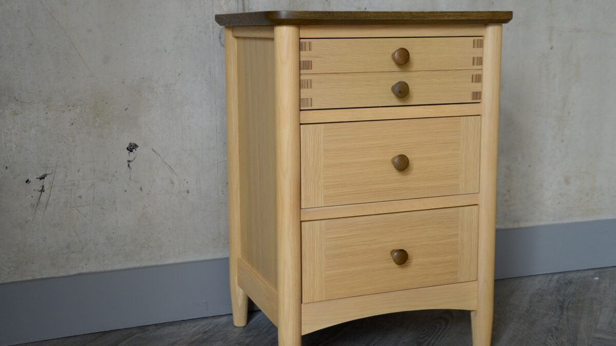 Two Tone 3 drawer bedside unit side full