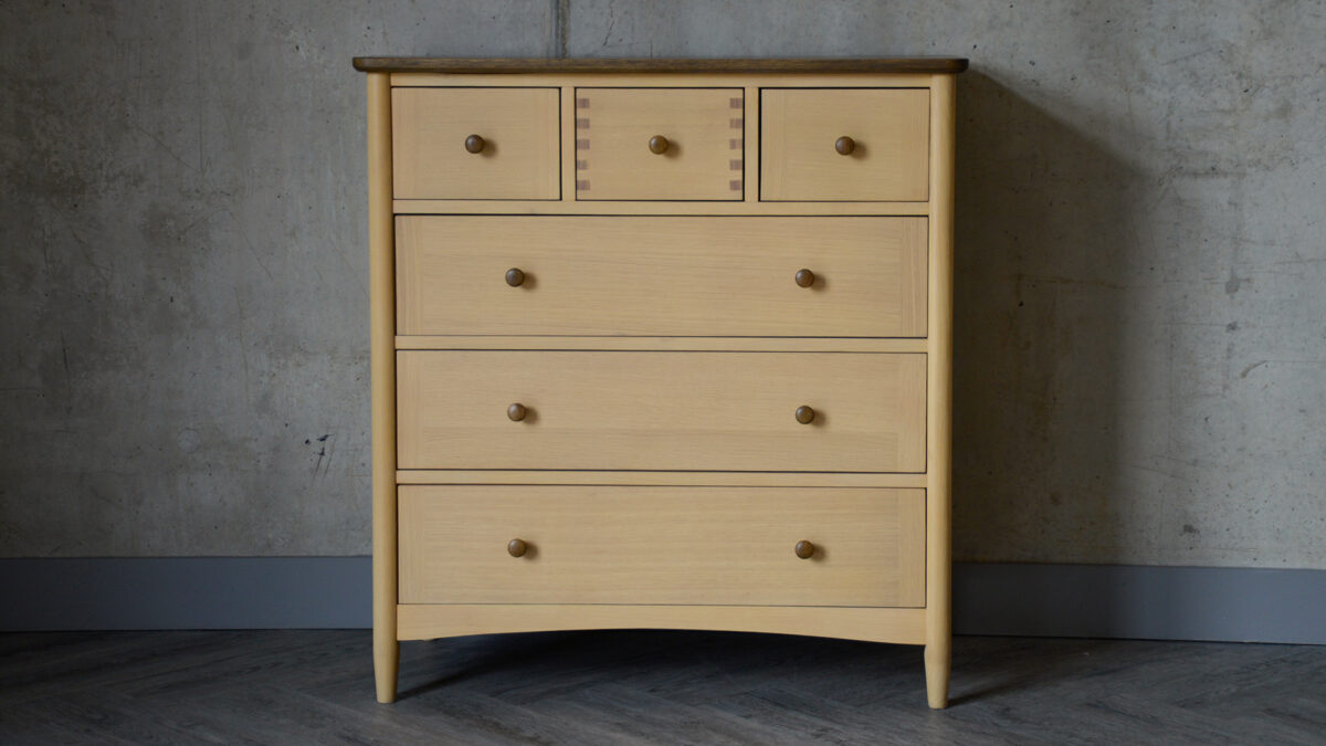 Two Tone 6 drawer chest front view