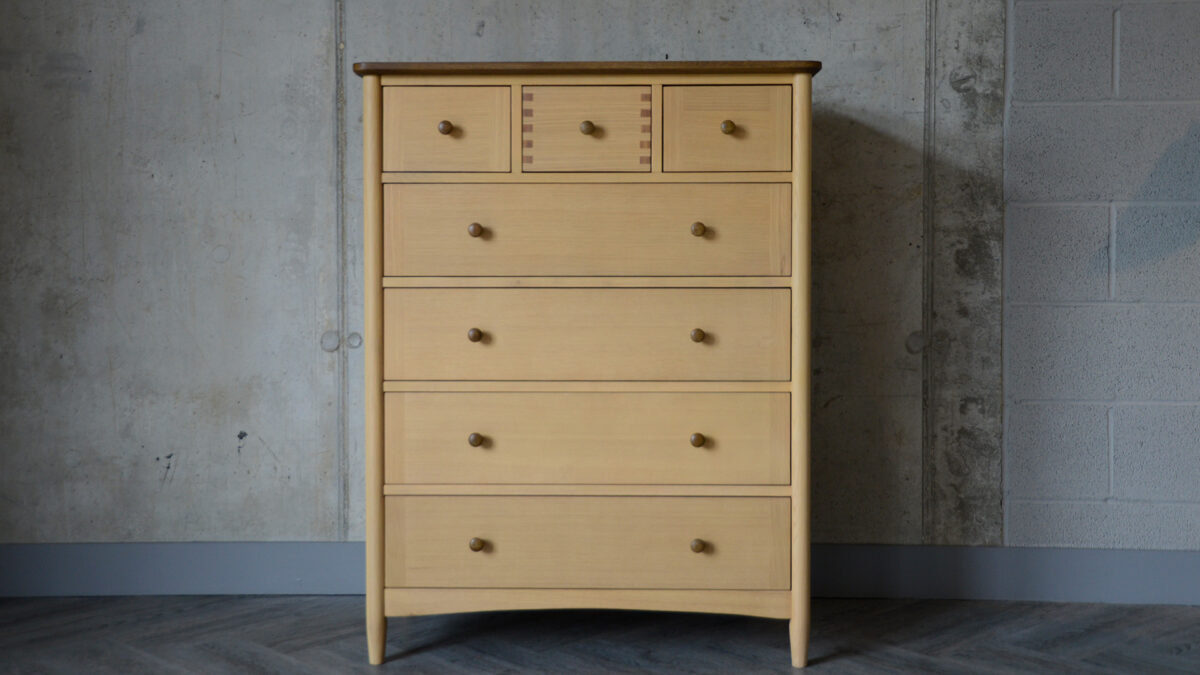 Two Tone 7 drawer chest front view