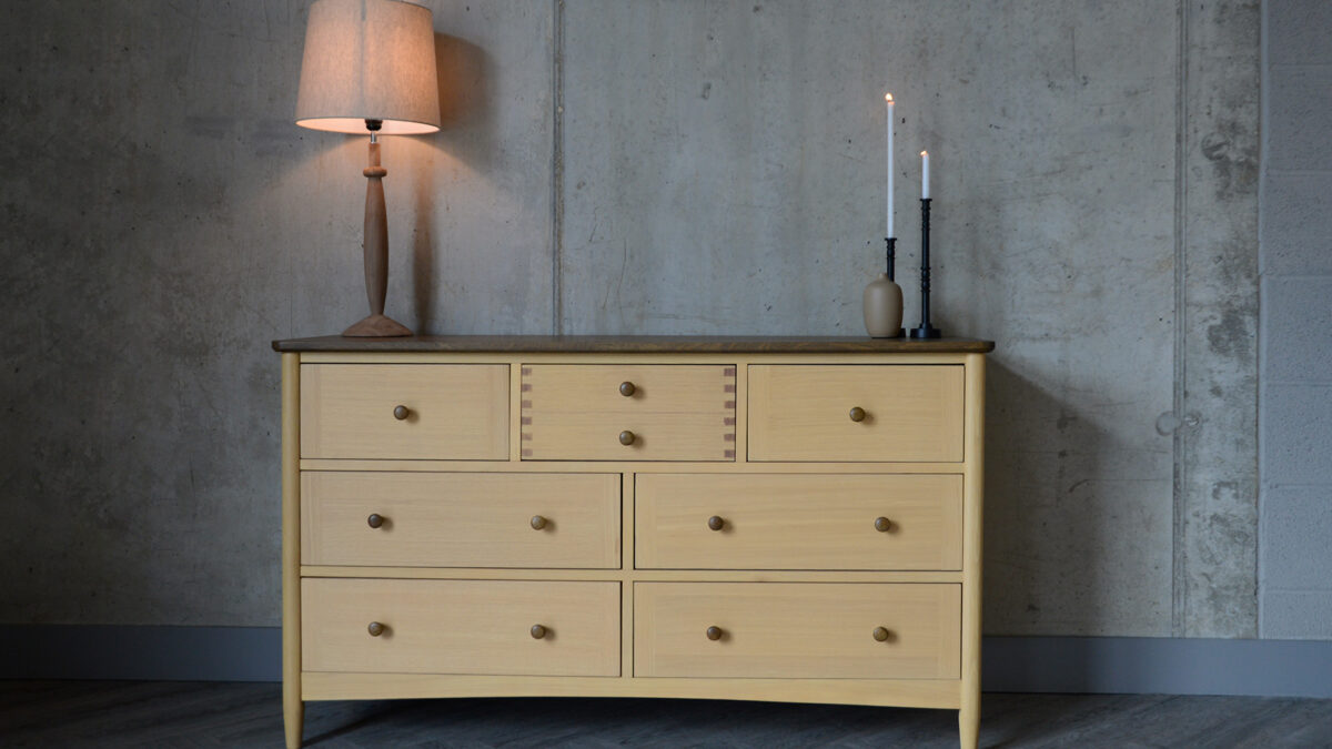 Two Tone Wide Unit 6 drawer chest front with accessories