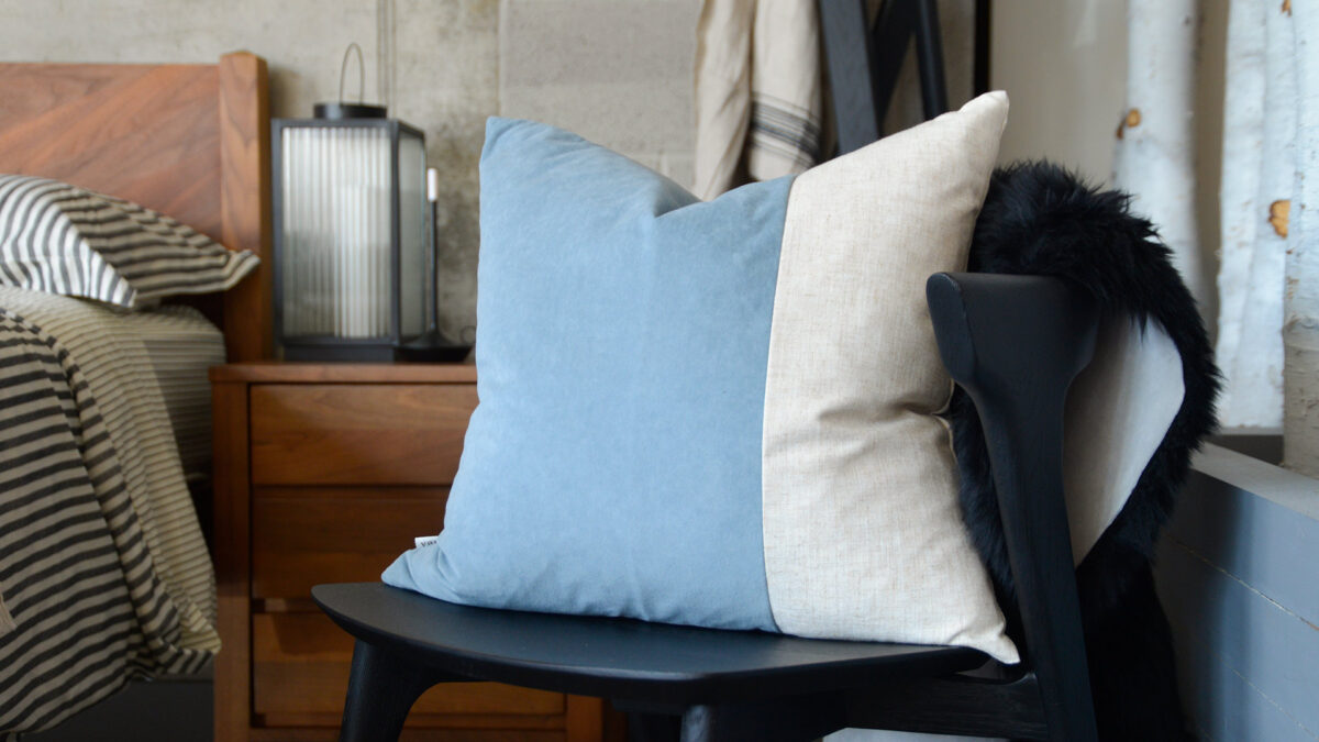 Velvet Colour Block Cushions - 3 Colours - Image 5
