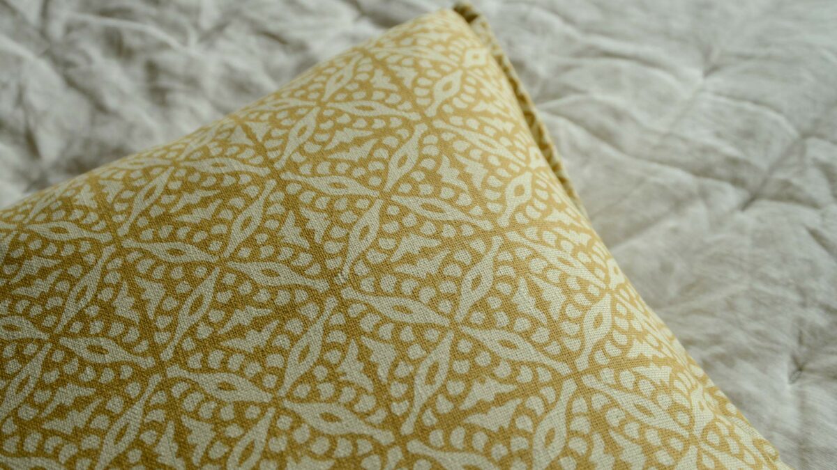 Waltons Boho Cushions Ochre Yellow Pattern Detail