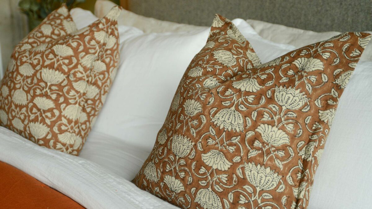 Waltons Boho Cushions Rust Red Pattern Detail