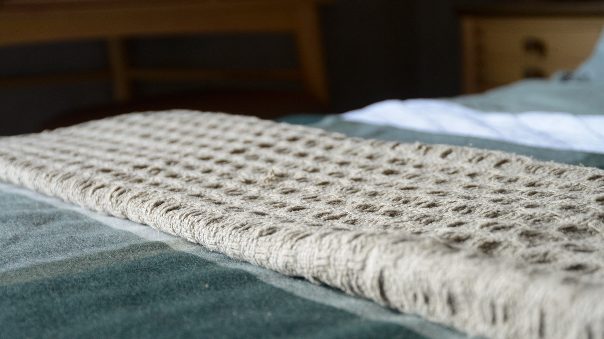 Fringed Waffle Throws Muted Colours