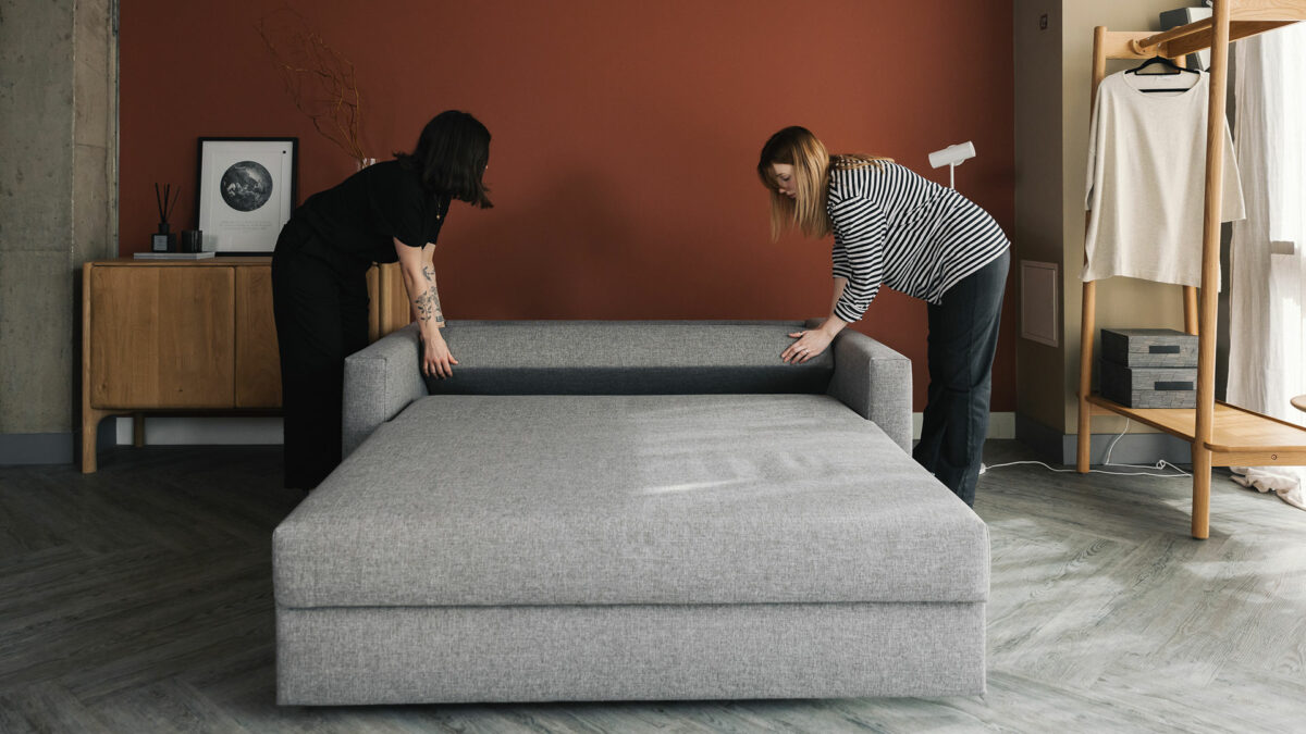 adjusting back rest compact sofa bed