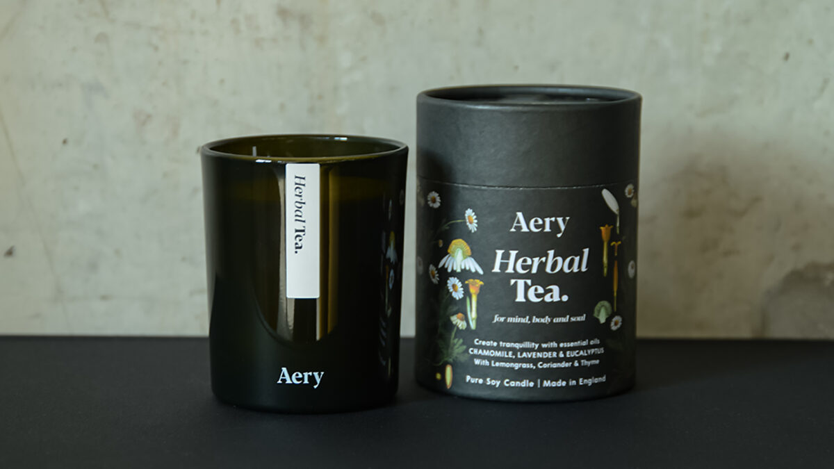 aery glass candle herbal garden
