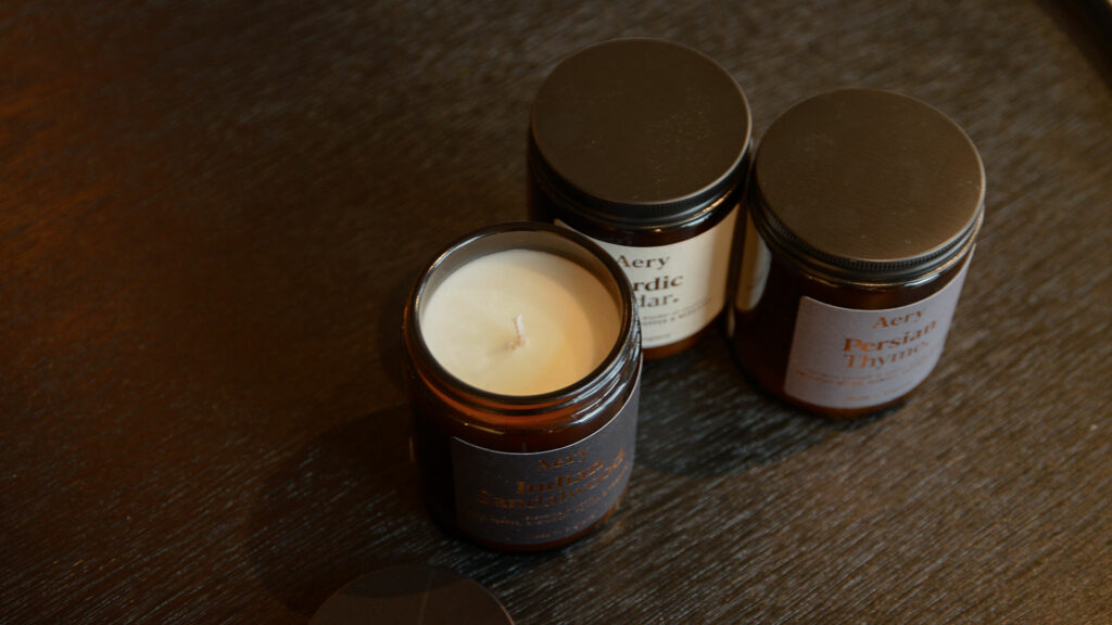 Aery luxury scented candles in glass jars