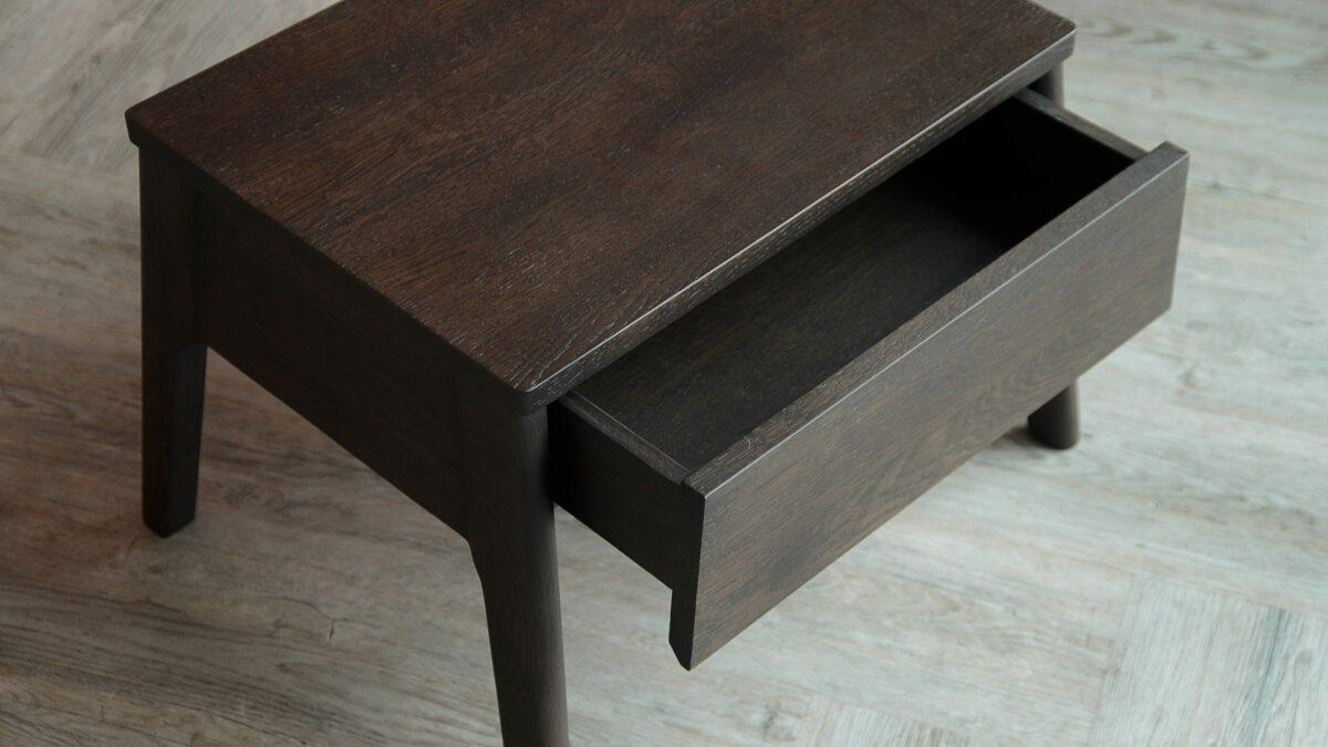 air table open drawer dark brown