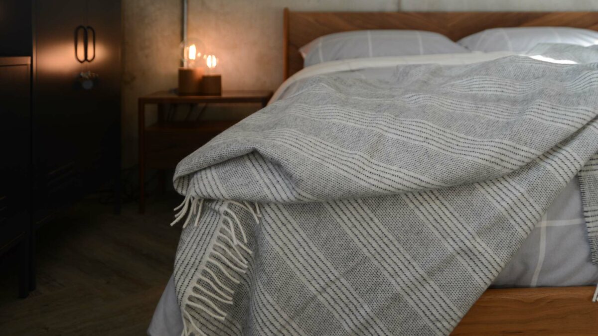 striped alpaca throw