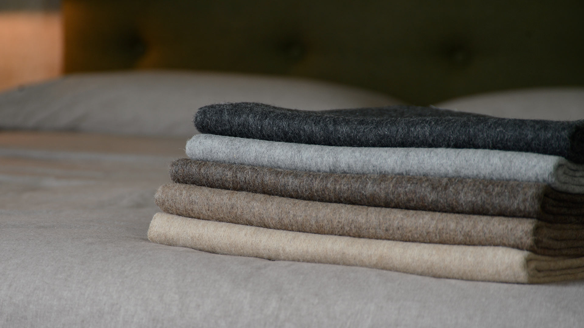 Luxury Recycled Wool Throws Neutral Colours