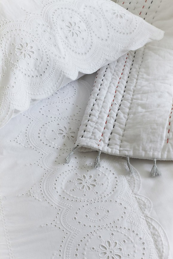 white broderie anglaise bedding