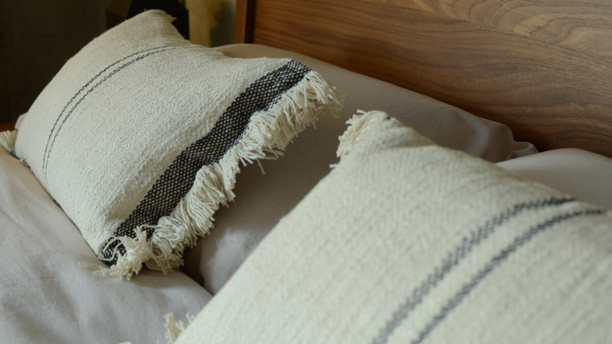 striped cotton cushions