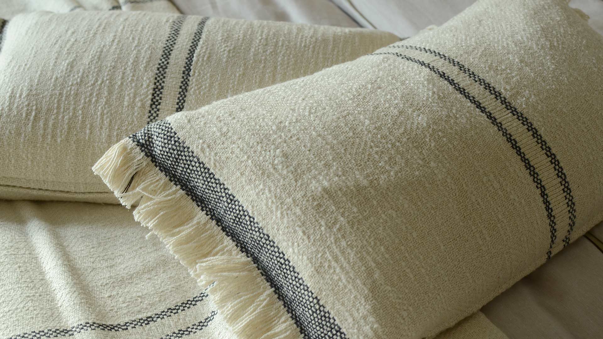 striped cotton cushions