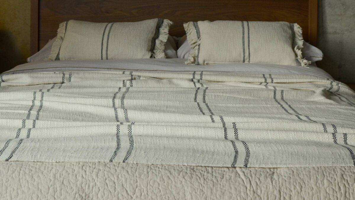 andas stripe large soft cotton throw