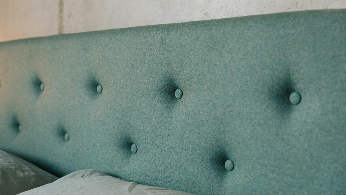 amatheon green fabric arran headboard