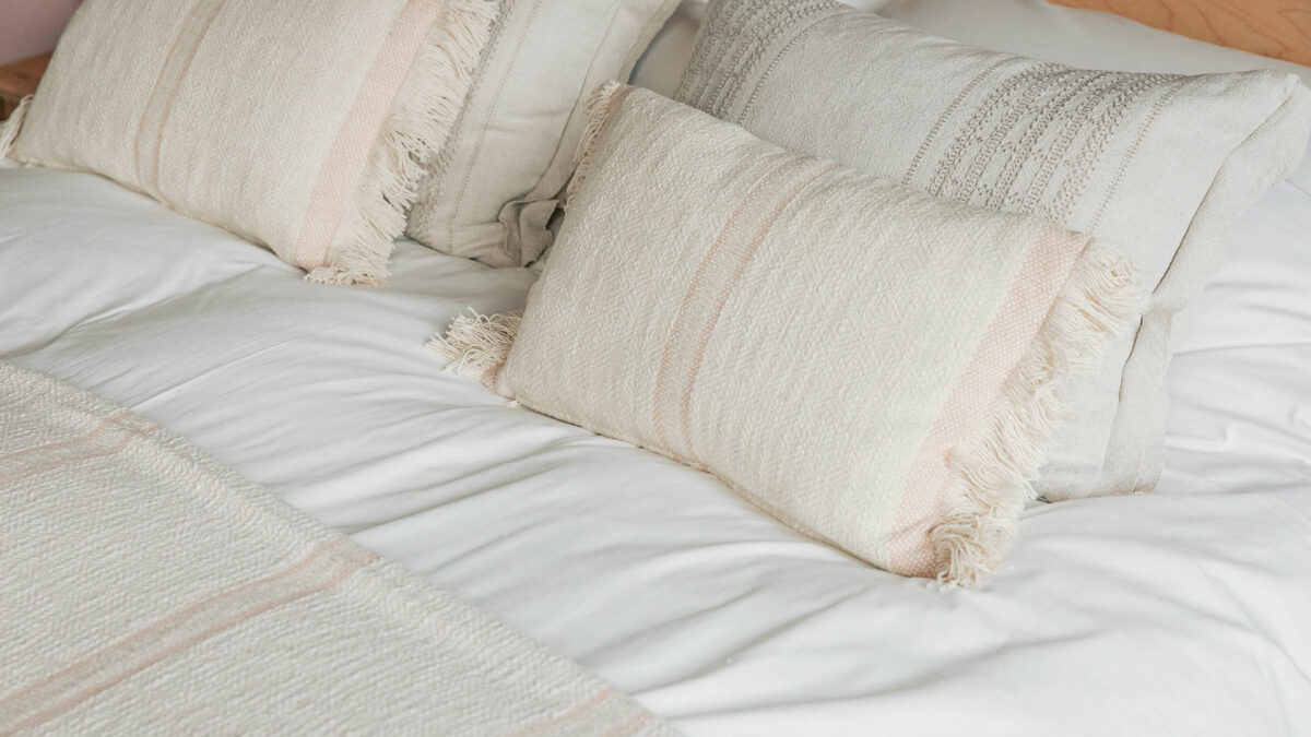 andas soft cotton cushions - blush pink