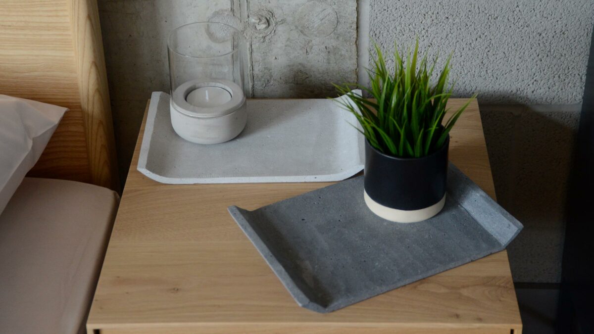 modern concrete trays