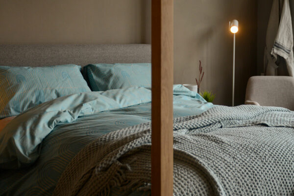 aqua patterned retro duvet set
