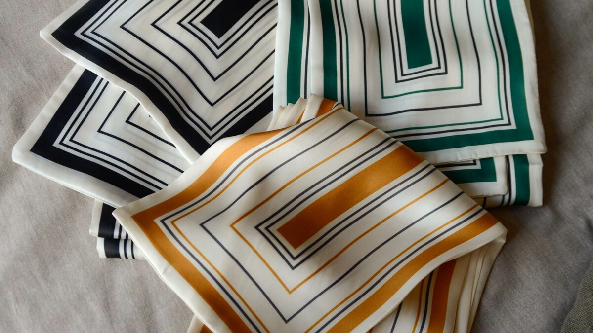 art deco look silky scarves
