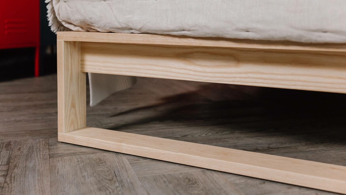 ash bed base Leith design front leg