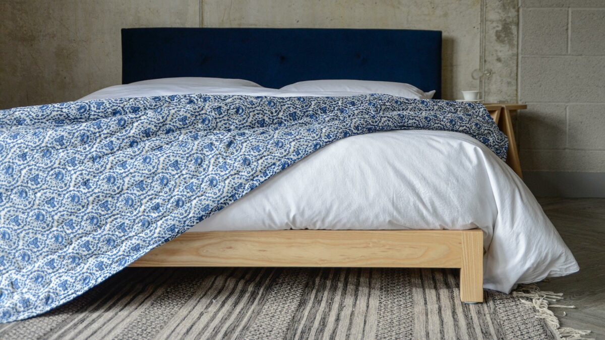 ash iona with white blue bedding