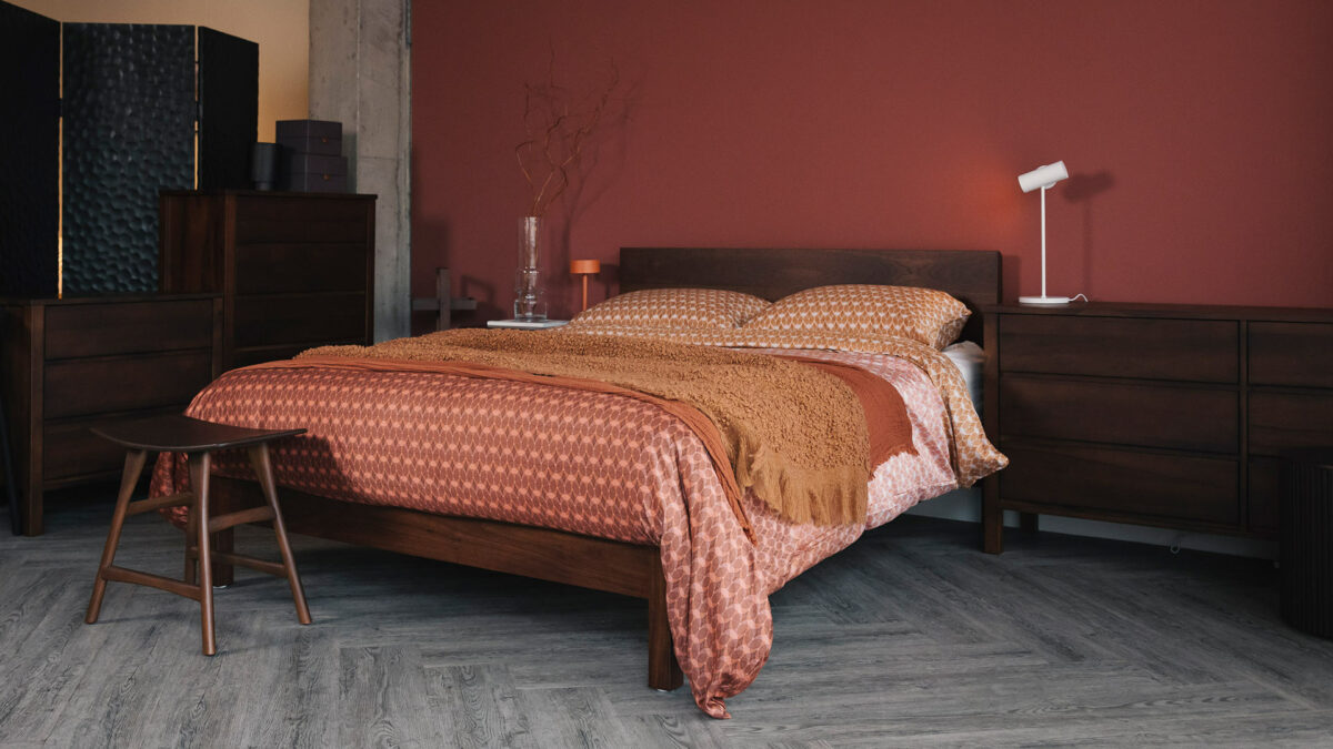 autumnal roomset with smoked walnut furniture
