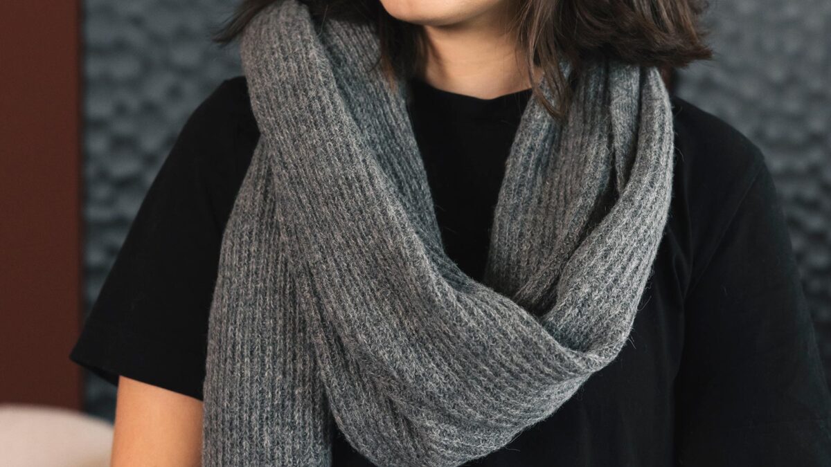 baby alpaca grey luxury scarf