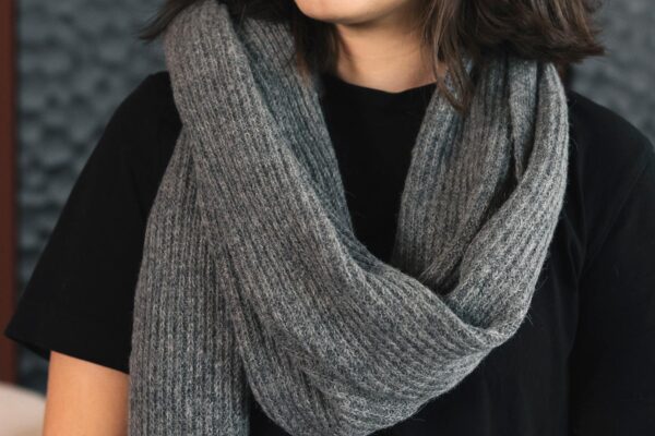 baby alpaca grey luxury scarf