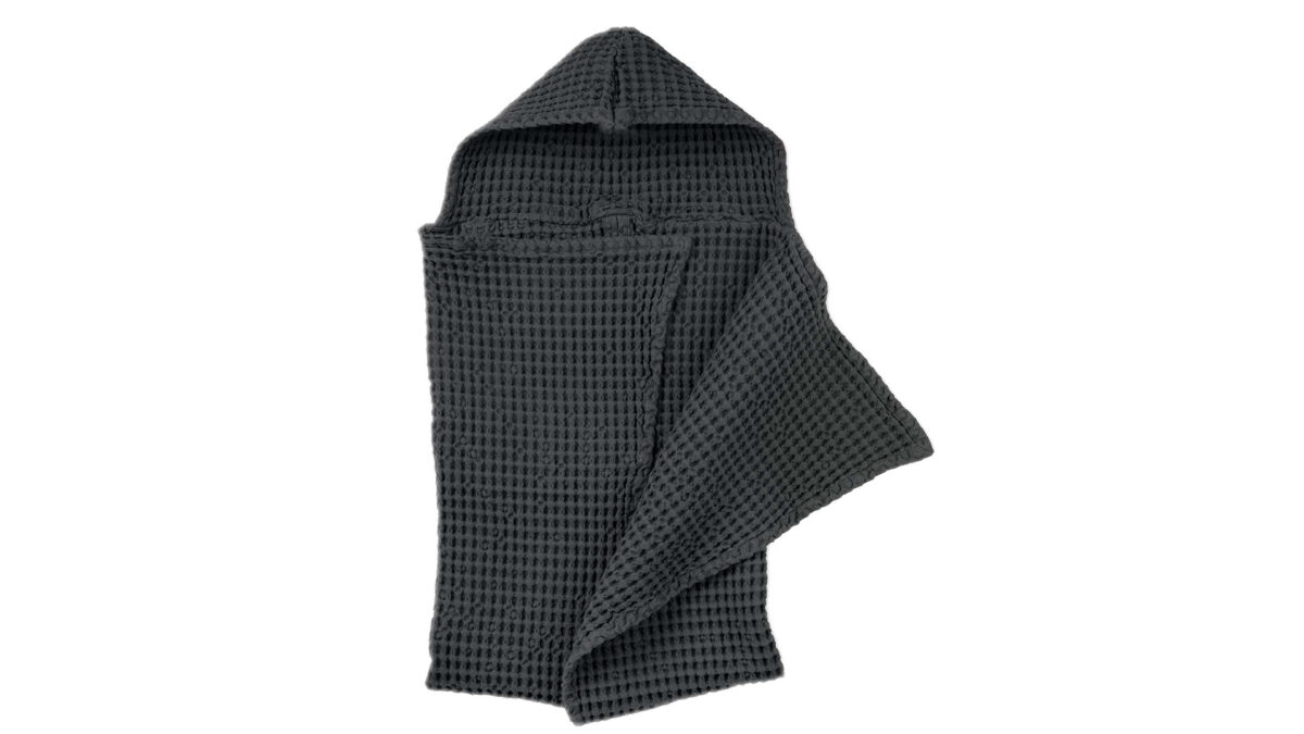 baby hooded towel grey