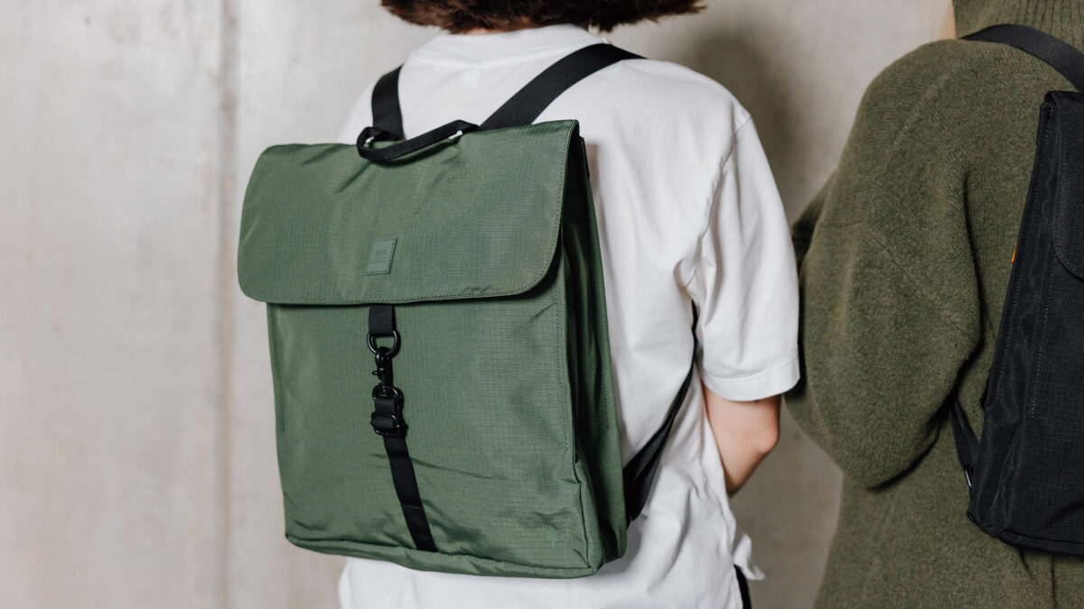 backpack slim design green