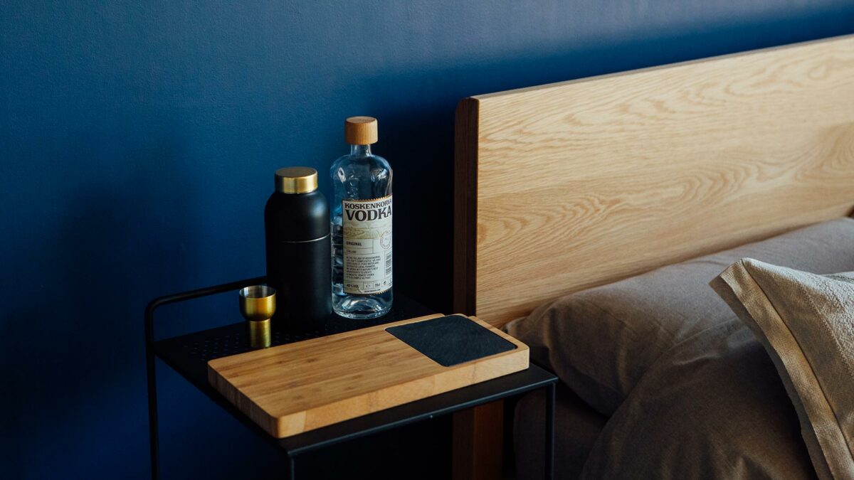 bedside trolley with chopping board