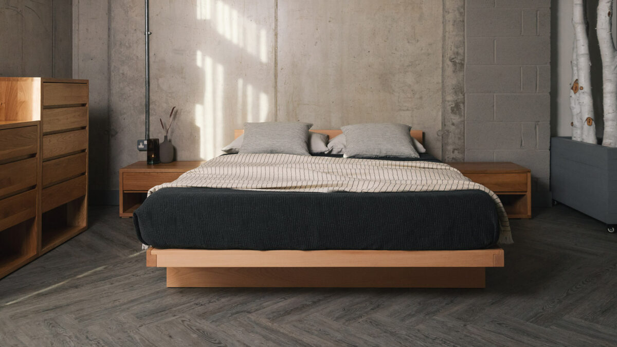 beech Kyoto front with oak Cube range