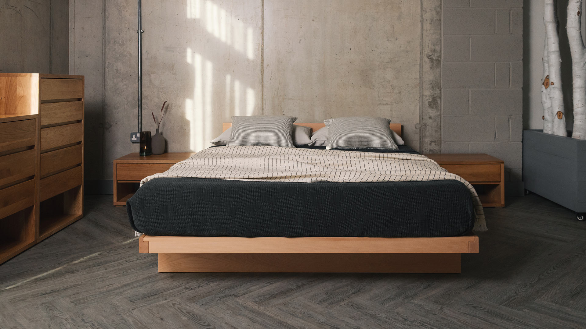 Kyoto Japanese Bed with Headboard