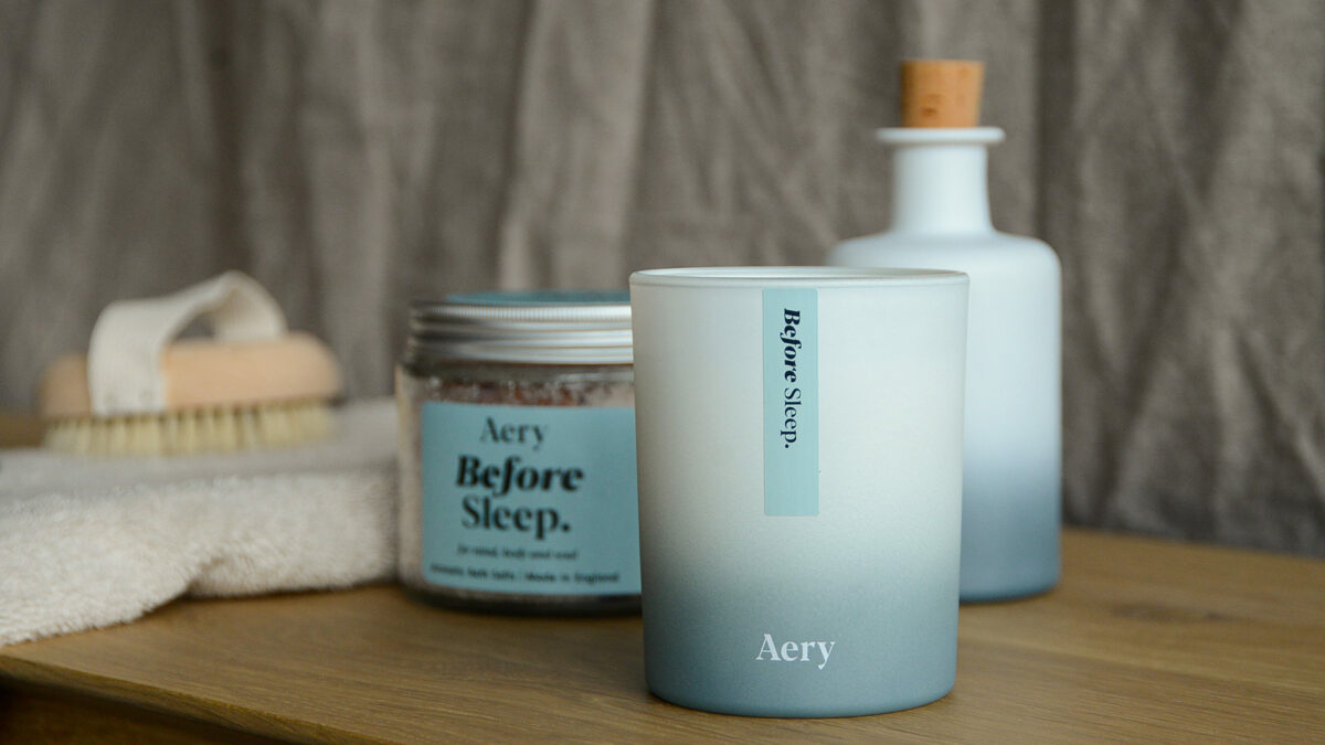 before sleep scented candle diffuser and bath salts set
