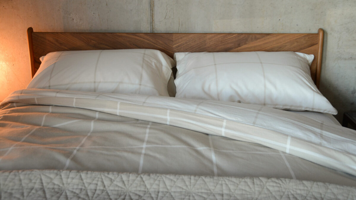 beige and ivory brushed cotton duvet set